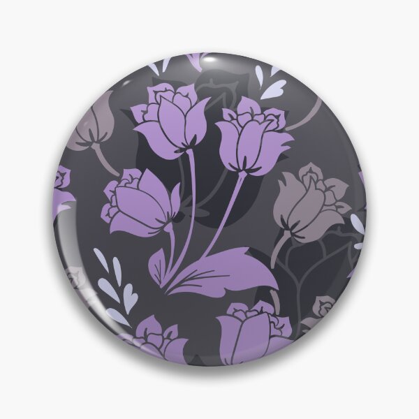 Item preview, purple seamless flower pattern in the dark background designed and sold by Elisayuma.