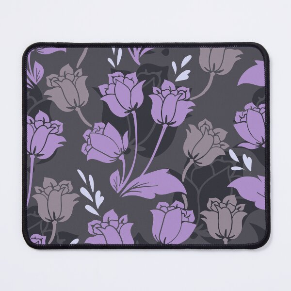 Item preview, purple seamless flower pattern in the dark background designed and sold by Elisayuma.