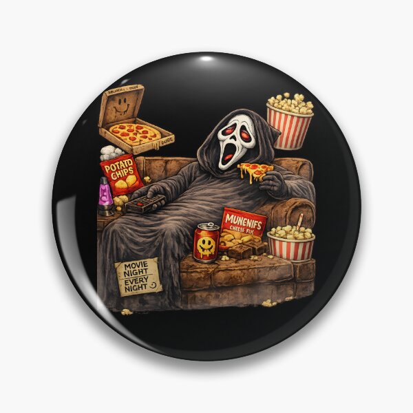 Item preview, Ghostface Movie Night Funny Horror Parody | Pizza, Popcorn & Couch Chill | WAZZUP! designed and sold by RockyLambda.