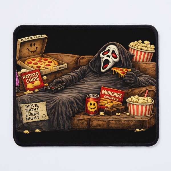 Item preview, Ghostface Movie Night Funny Horror Parody | Pizza, Popcorn & Couch Chill | WAZZUP! designed and sold by RockyLambda.