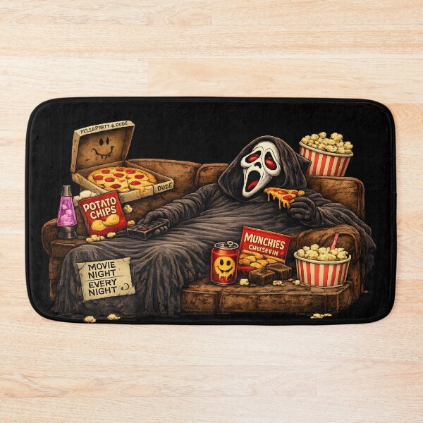 Item preview, Ghostface Movie Night Funny Horror Parody | Pizza, Popcorn & Couch Chill | WAZZUP! designed and sold by RockyLambda.