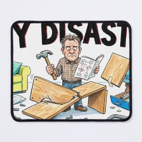 Item preview, DIY Disaster - Furniture Assembly Fail Funny Cartoon designed and sold by Petringo.