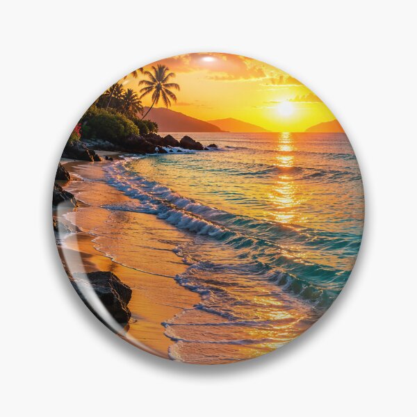 Item preview, Tropical Paradise Sunset Beach | Ocean Escape Nature Art designed and sold by Wild Harbor.