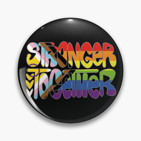 Item preview, Stronger Together Pride Flag Text Art (black bg) designed and sold by dysperdis.