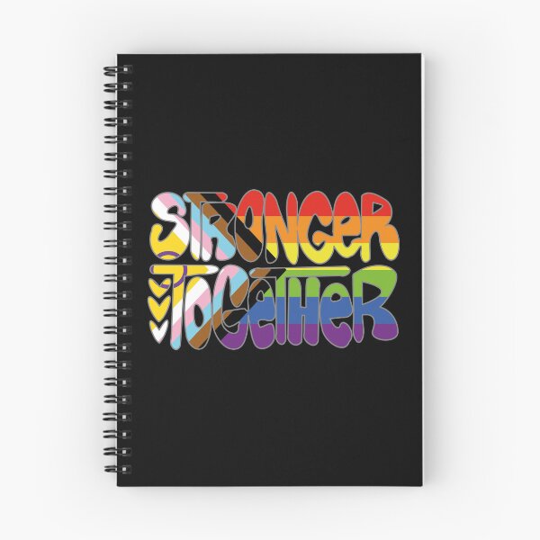 Item preview, Stronger Together Pride Flag Text Art (black bg) designed and sold by dysperdis.
