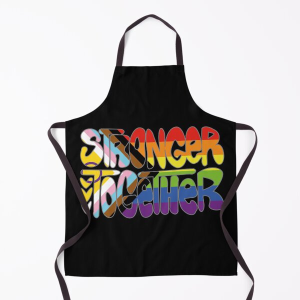 Item preview, Stronger Together Pride Flag Text Art (black bg) designed and sold by dysperdis.
