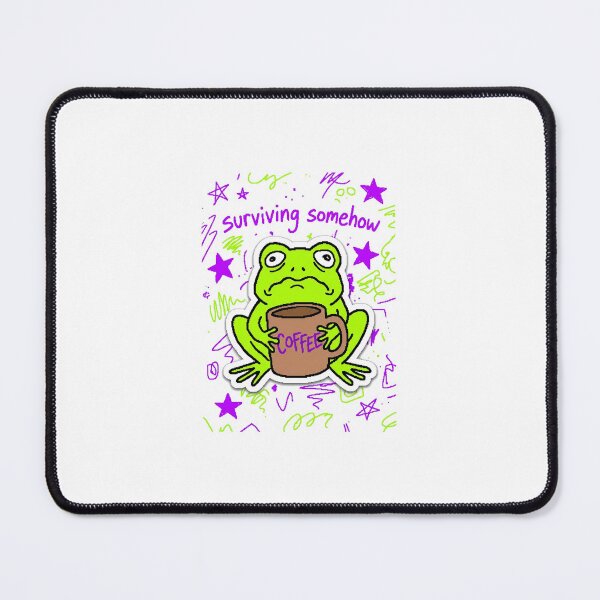 Item preview, Surviving Somehow Frog with Coffee designed and sold by UrbanVoid Studio.