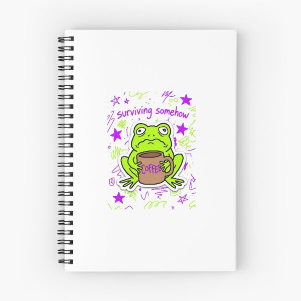 Item preview, Surviving Somehow Frog with Coffee designed and sold by UrbanVoid Studio.