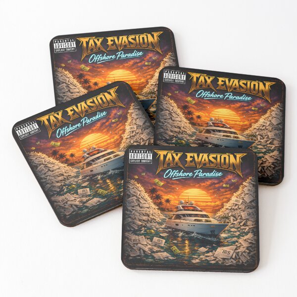 Item preview, Tax Evasion: Offshore Paradise | Funny Yacht Rock Heavy Metal Album Cover designed and sold by RockyLambda.