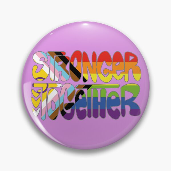 Item preview, Stronger Together Pride Flag Text Art (pink bg) designed and sold by dysperdis.