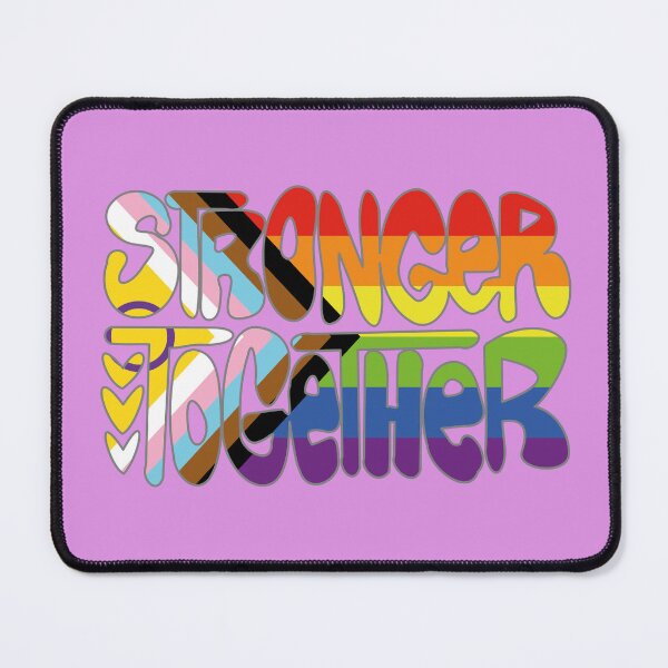 Item preview, Stronger Together Pride Flag Text Art (pink bg) designed and sold by dysperdis.