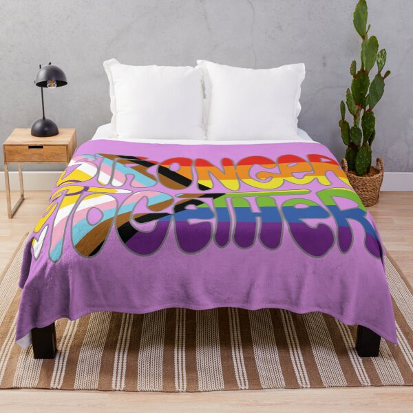 Item preview, Stronger Together Pride Flag Text Art (pink bg) designed and sold by dysperdis.