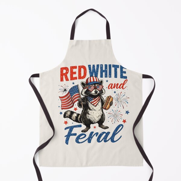 Item preview, Red White & Feral Raccoon Shirt – Funny Patriotic Trash Panda 4th of July T-Shirt designed and sold by ZyxDes.