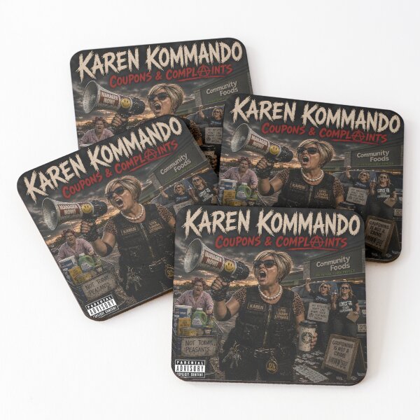 Item preview, Karen Kommando: Coupons & Complaints | Funny Satirical Heavy Metal Album Cover designed and sold by RockyLambda.