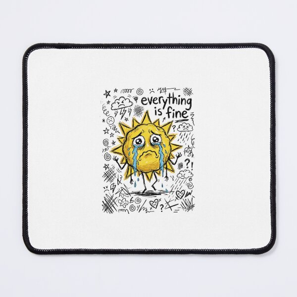 Item preview, Crying Sun Everything Is Fine Doodle designed and sold by UrbanVoid Studio.