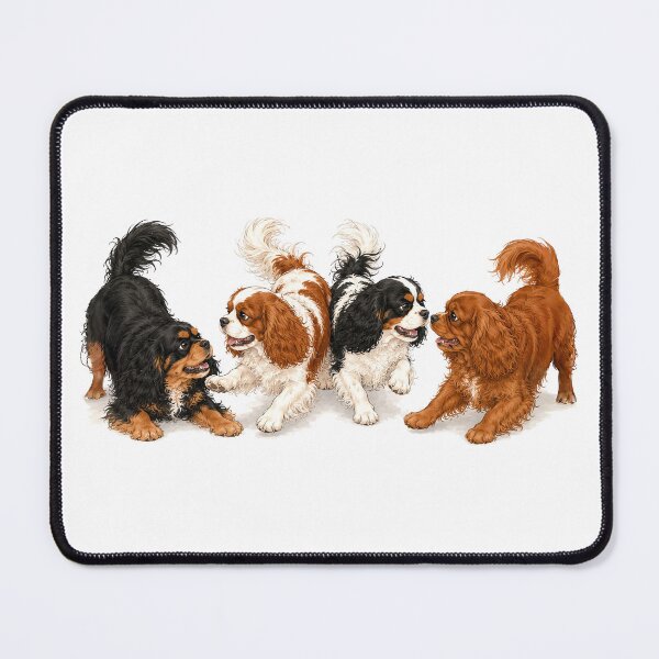 Item preview, Playful Cavalier King Charles Spaniels | Cute Watercolor Dog Illustration designed and sold by SakuraWaStyle.