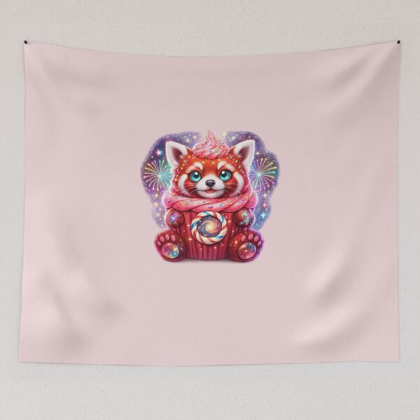 Item preview, Red Panda Sparkler | Cosmic Fireworks Cupcake Companion designed and sold by highvibz72.