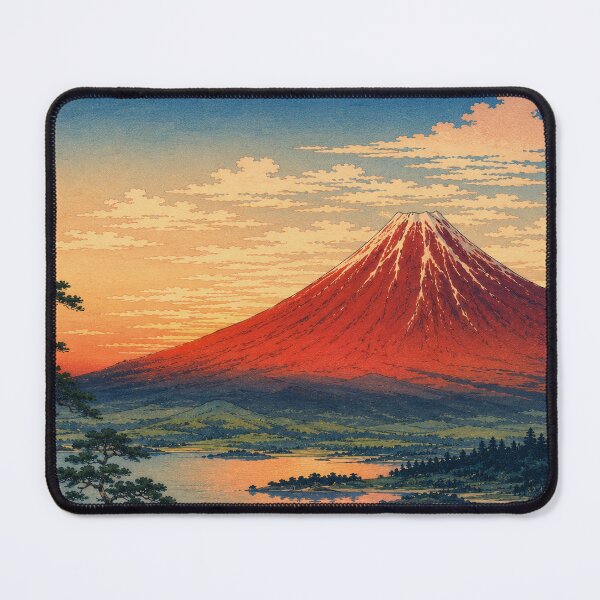 Item preview, Classic Red Fuji – Hokusai Inspired Ukiyo-e Landscape designed and sold by Hidden Japan Coloring Book.