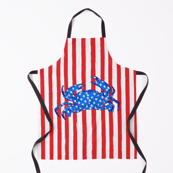 Item preview, Patriotic USA Flag Blue Crab Coastal Red Stripes Nautical designed and sold by MaiZephyr.