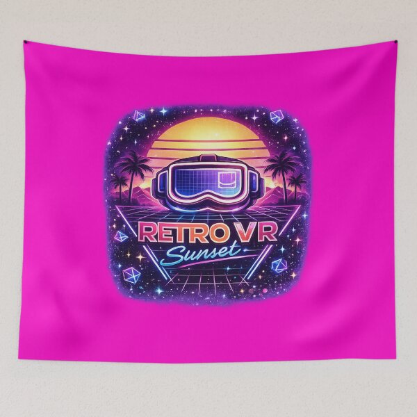 Item preview, Retro VR Sunset Shirt – Vintage Virtual Reality Gaming Aesthetic for VR Players & Rec Room Gamers designed and sold by mocci10.