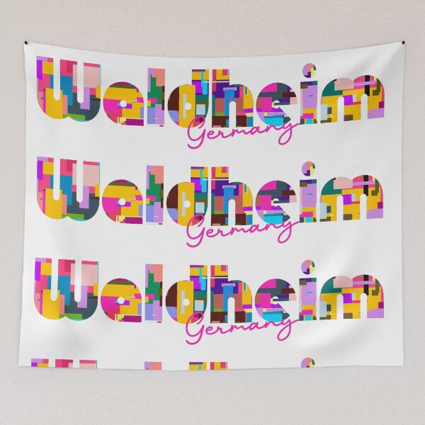 Item preview, Waldheim, Germany, Vibrant Abstract City Typography Art designed and sold by Wanderful-roads.