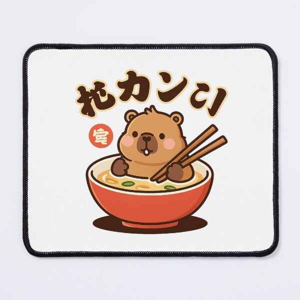 Item preview, Cute Capybara in Ramen Bowl Kawaii Illustration designed and sold by LuloCreative.