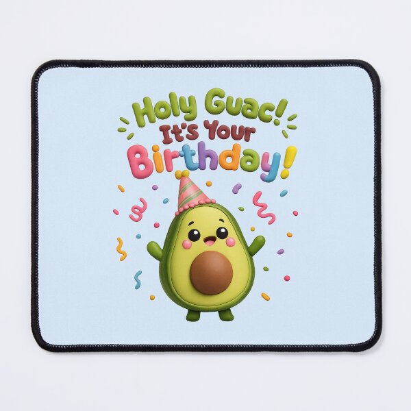 Item preview, Kawaii Holy Guac It's Your Birthday Avocado | Cute 3D Happy Birthday Party Art designed and sold by Moons Studio.