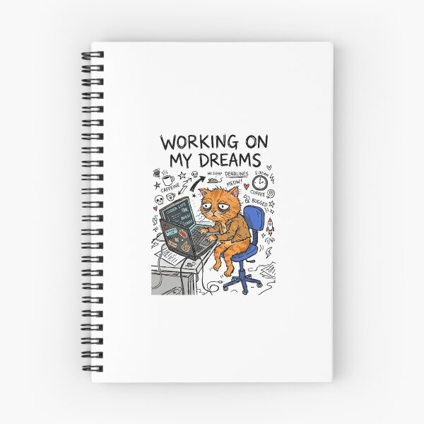 Item preview, Working On My Dreams Tired Cat designed and sold by UrbanVoid Studio.