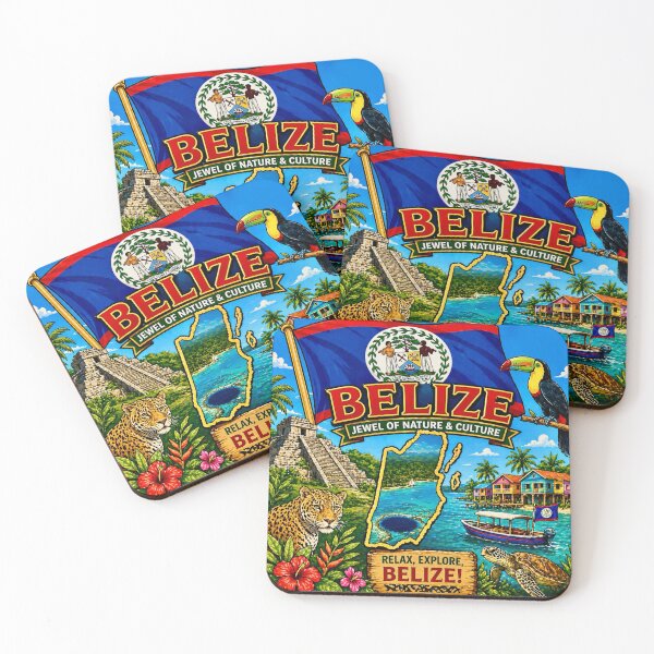 Item preview, Belize with Flag designed and sold by Myra365Art.