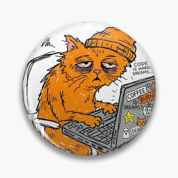 Item preview, Tired Beanie Cat Working On My Dreams designed and sold by UrbanVoid Studio.