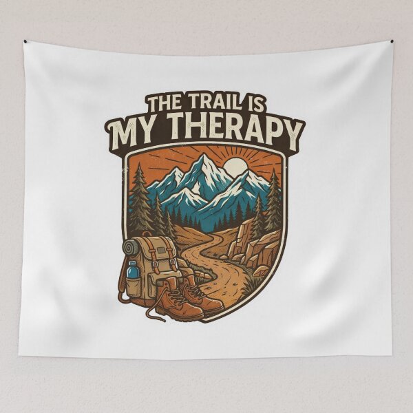 Item preview, Vintage Hiking Graphic The Trail Is My Therapy T-Shirt  designed and sold by Gabe1983.