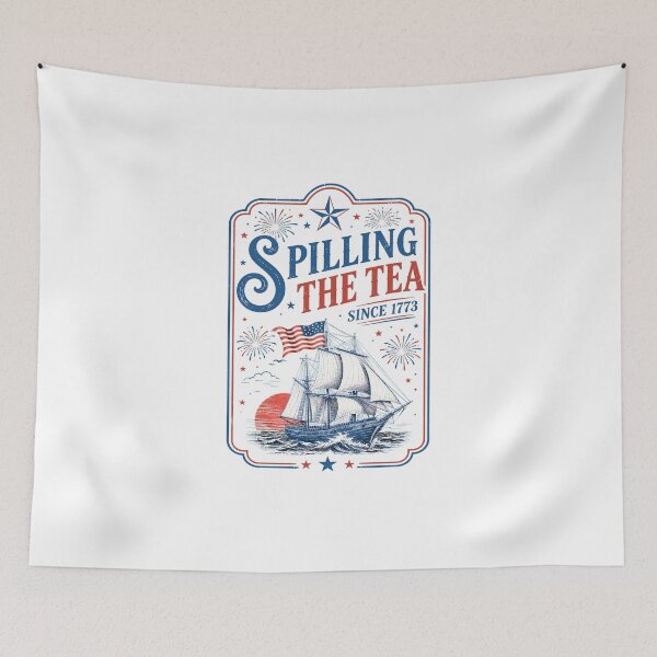 Item preview, Spilling The Tea, 4th Of July, Republican designed and sold by vintagearttee.