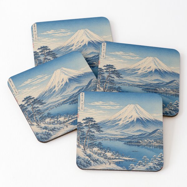 Item preview, Snow Capped Fuji – Hokusai Inspired Woodblock Print designed and sold by Hidden Japan Coloring Book.