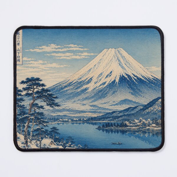 Item preview, Snow Capped Fuji – Hokusai Inspired Woodblock Print designed and sold by Hidden Japan Coloring Book.