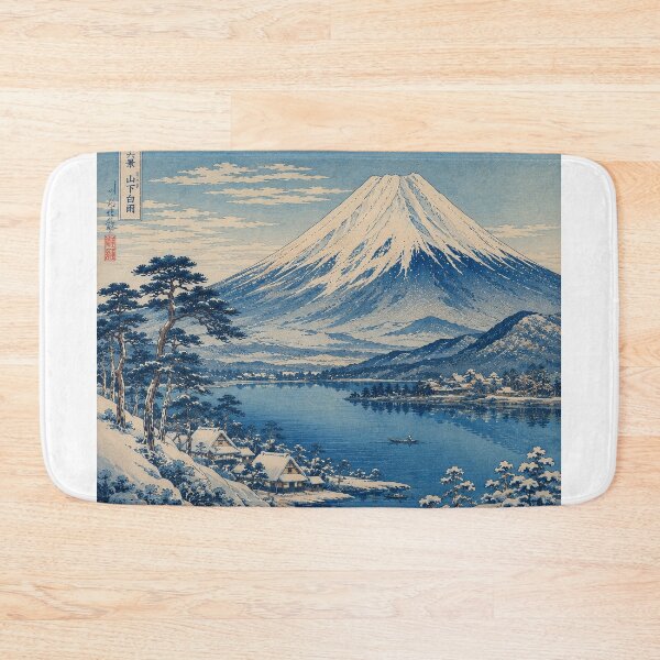 Item preview, Snow Capped Fuji – Hokusai Inspired Woodblock Print designed and sold by Hidden Japan Coloring Book.