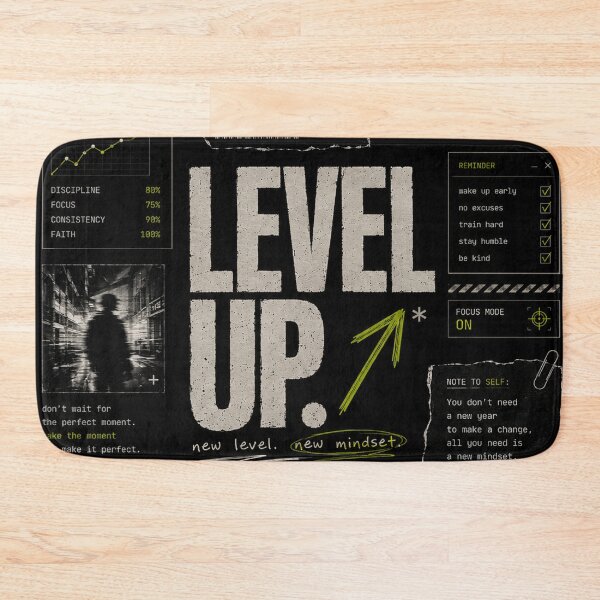 Item preview, Level Up Motivation Poster | Self Improvement Mindset | Discipline Focus Consistency | Dark Aesthetic Inspirational Wall Art designed and sold by NBT-NOVA.