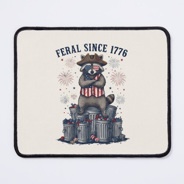Item preview, Feral Since 1776 Raccoon Shirt – Funny Patriotic Trash Panda T-shirt designed and sold by ZyxDes.