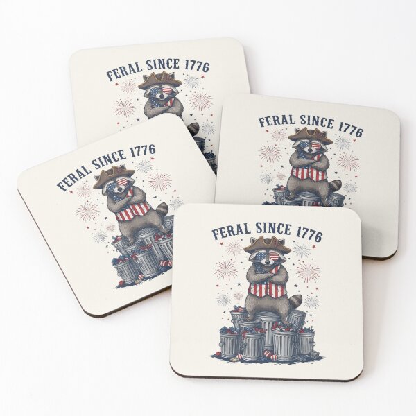 Item preview, Feral Since 1776 Raccoon Shirt – Funny Patriotic Trash Panda T-shirt designed and sold by ZyxDes.