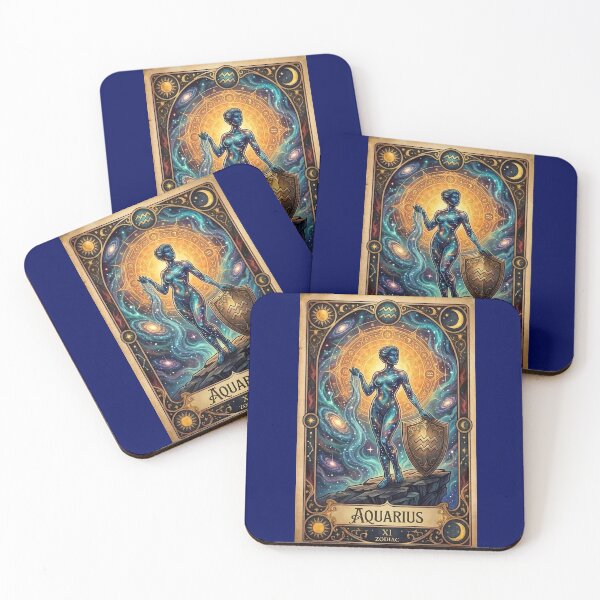 Item preview, Aquarius Zodiac Tarot Card Vintage Fantasy Art designed and sold by DeerHouse.
