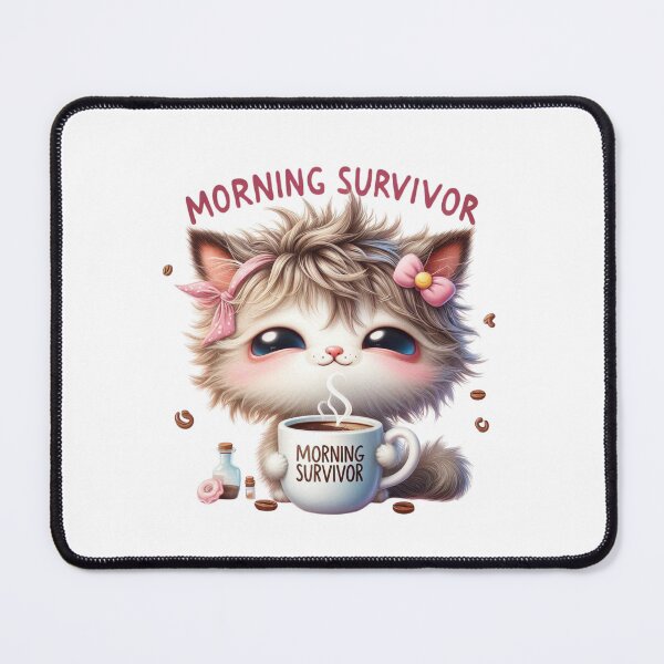 Item preview, Morning Survivor Cute Coffee Cat Sticker designed and sold by carestazafeli.