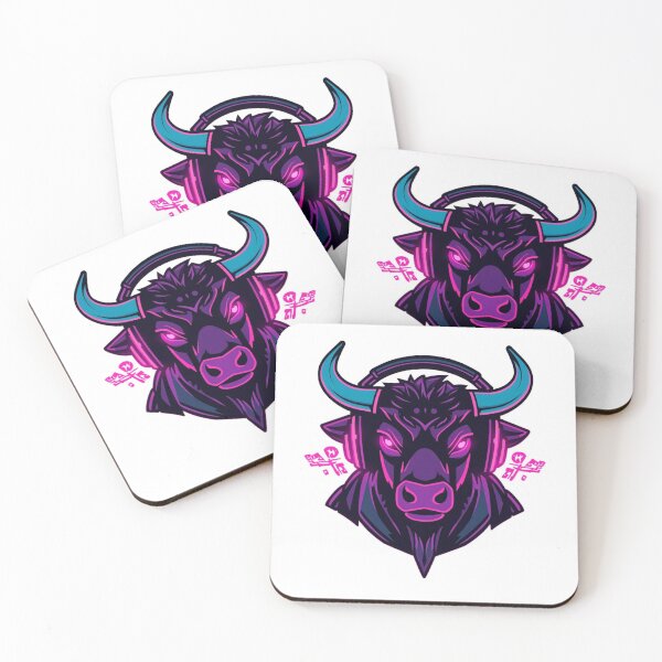 Item preview, Futuristic Crypto Bull DJ - Neon Cyberpunk Sticker designed and sold by Shadow-Stone.