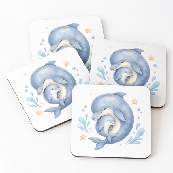Item preview, Cute Mother Baby Dolphin Hug designed and sold by Passionread.