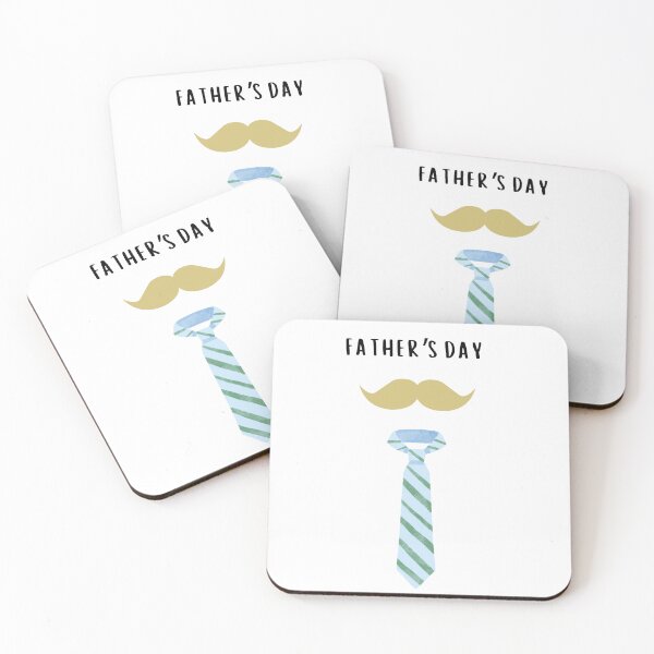 Item preview, Father's Day Best Gift for Dads with Blond Mustache and Blue Neck Tie designed and sold by foryourbestself.