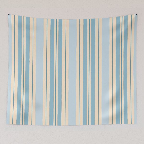 Item preview, Coastal Cottage Stripes Vertical Pattern in Light Blue and Cream designed and sold by kierkegaard.