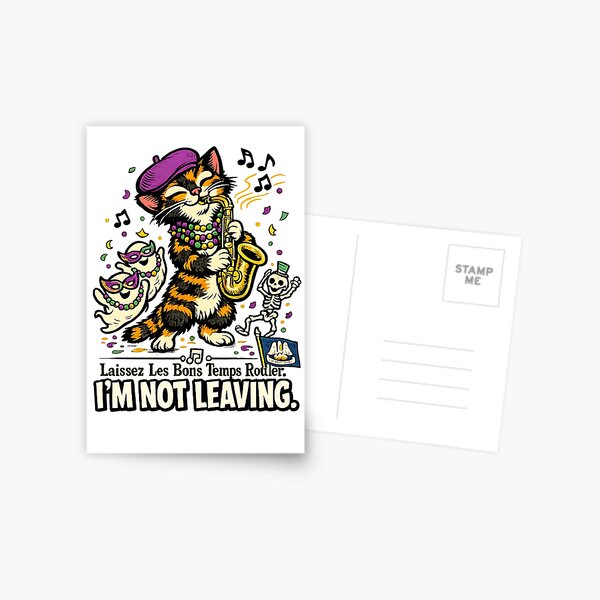 Item preview, Unbothered in Louisiana — Jazz Cat Mardi Gras Humor Gift designed and sold by Martin's_Design.