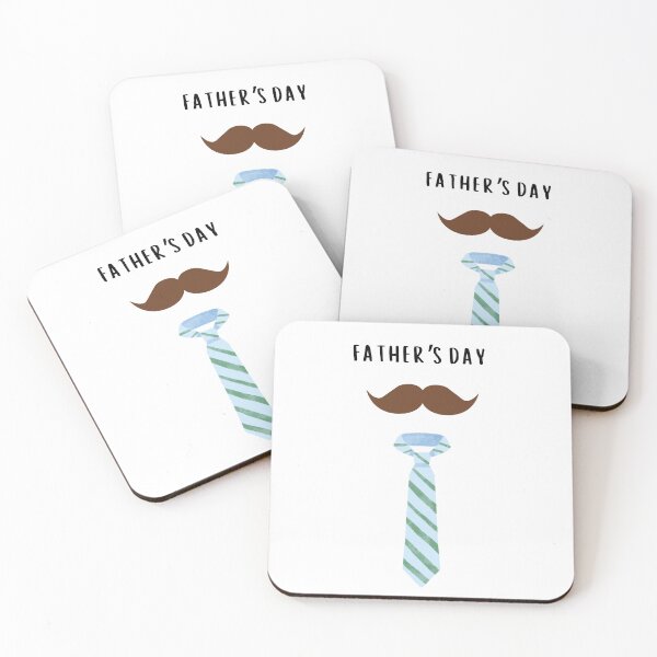 Item preview, Father's Day Best Gift for Dads with Brown Mustache and Blue Neck Tie designed and sold by foryourbestself.