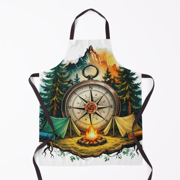 Item preview, Compass Camping Adventure in the Wilderness Illustration designed and sold by Gabe1983.