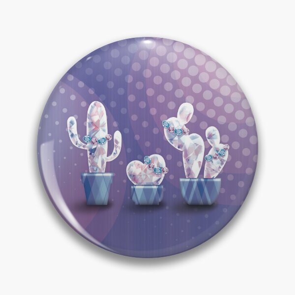Item preview, 3 Gemstone Cacti with Purple Background [2] designed and sold by SideDishDesign.