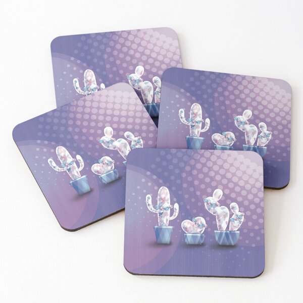 Item preview, 3 Gemstone Cacti with Purple Background [2] designed and sold by SideDishDesign.
