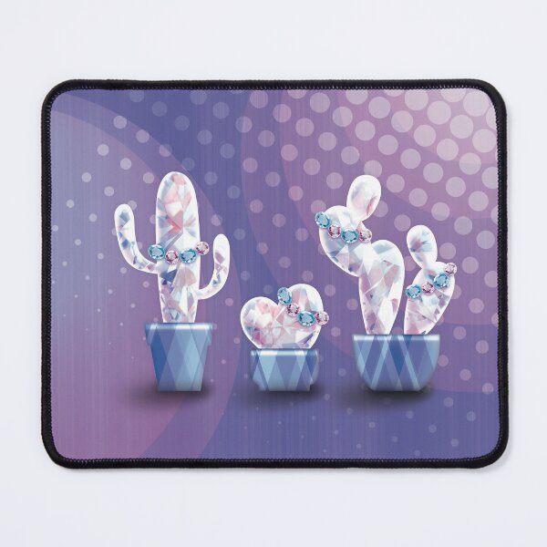 Item preview, 3 Gemstone Cacti with Purple Background [2] designed and sold by SideDishDesign.
